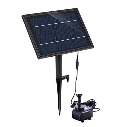 Lewisia Battery Backup Solar Fountain Pump with LED Lighting Solar Powered Water Pump Kit for Pool Koi Pond Garden Bird Bath 5W