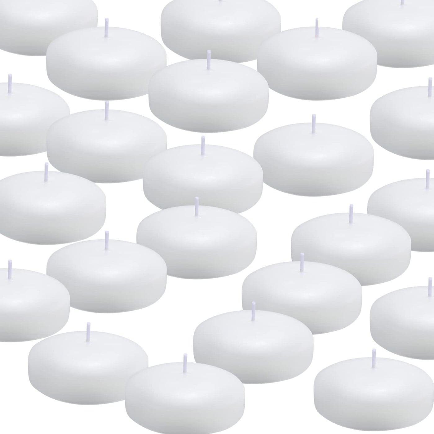 Tuyai Set of 36 Floating Candles 3 inch White Dripless Wax Burning Candles for Weddings Party Special Occasions and Home Decorations