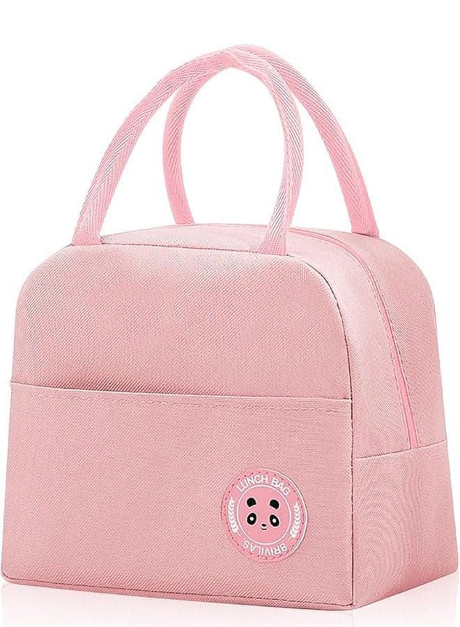 Insulated Lunch Bag for Men Women, Small Portable Reusable Lunch Cooler Tote Bag, Leakproof Thermal Lunch Box for Work Picnic Travel, Pink