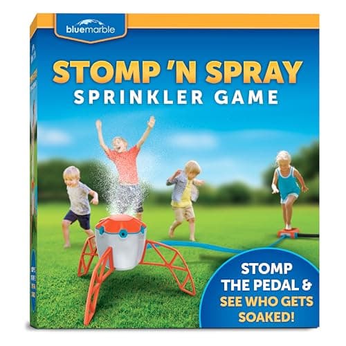 Blue Marble Stomp N Spray Outdoor Sprinkler Game Stomp Splash Your Friends Connects to Garden Hose Kids Outdoor Water Fun Kids Water Sprinklers Water Sprayer Sprinklers for Child