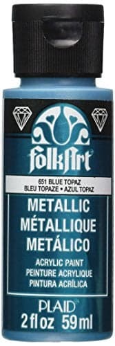 FolkArt JA651 PAINT ACRYLIC METALLIC TOPAZ 2OZ, 2 Fl Oz (Pack of 1)