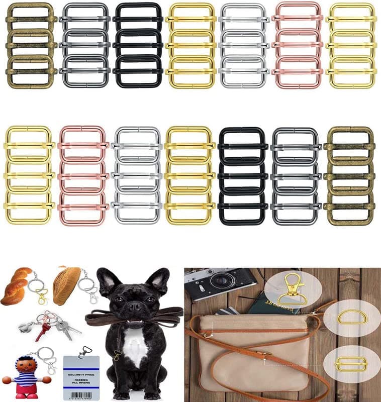 DIY Crafts 3 Pcs Slide Buckles Bronze Round Swivel Snap Hooks and Round Rings Metal Swivel Lanyard Snap Round Hook Slide Buckle for Bags 3 Pcs Slide Buckles Bronze