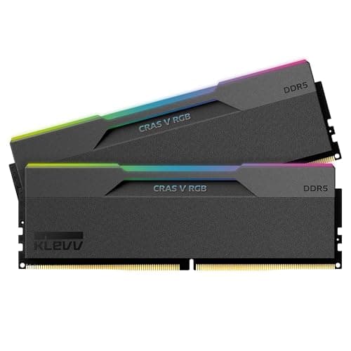 KLEVV CRAS V RGB DDR5 32GB 2x16GB 6400MHz CL30 SK Hynix ADie 135V Gaming Desktop Ram Memory XMP 30 AMD Expo Ready Black KD5AGUA8064B300G