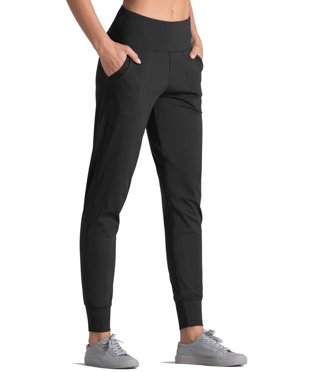 Dragon Fit Joggers for Women with Pockets,High Waist Workout Yoga Tapered Sweatpants Women's Lounge Pants (X-Small, Joggers78-Black)