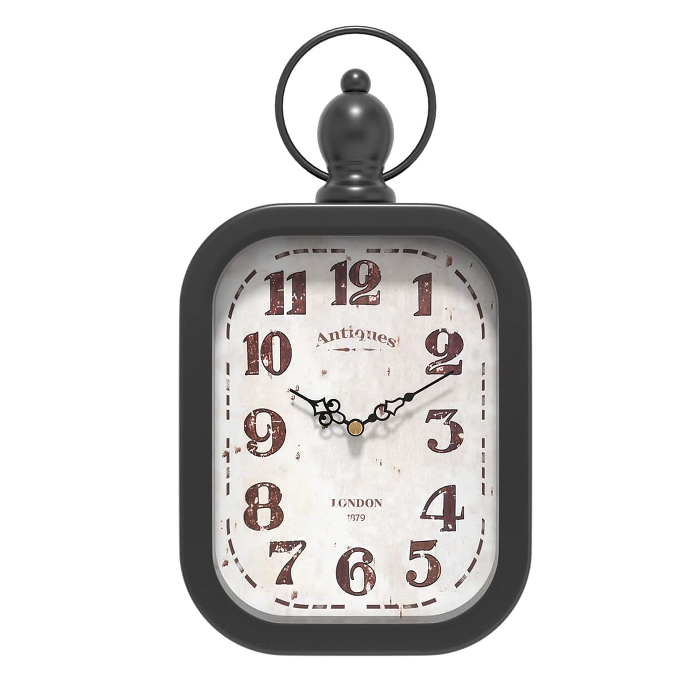 Menterry Small Retro Rectangle Wall Clock Black Antique Vintage Style Decor Wall Clocks for FarmhouseBedroomKitchenBathroom 11 H x 61 W