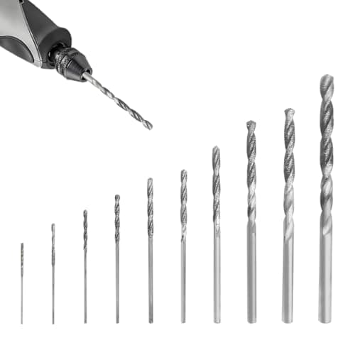 10Pcs Twist Drill Bits, Diamond Tipped Drill Bit Set Heavy Duty Micro, Diamond Drill Bit Set for Glass Tile Jewelry 0.8 mm 1.0 mm 1.2 mm 1.5 mm 1.8 mm 2.0 mm 2.5 mm 3.0 mm 3.5 mm 4.0 mm