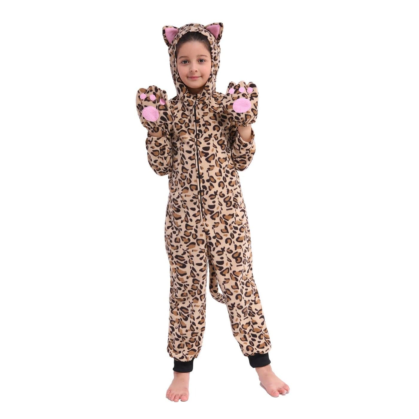 Wizland Leopard Costume for Kids One Piece Cheetah Costume Kids Cat Onesie Cheetah Onesie 46