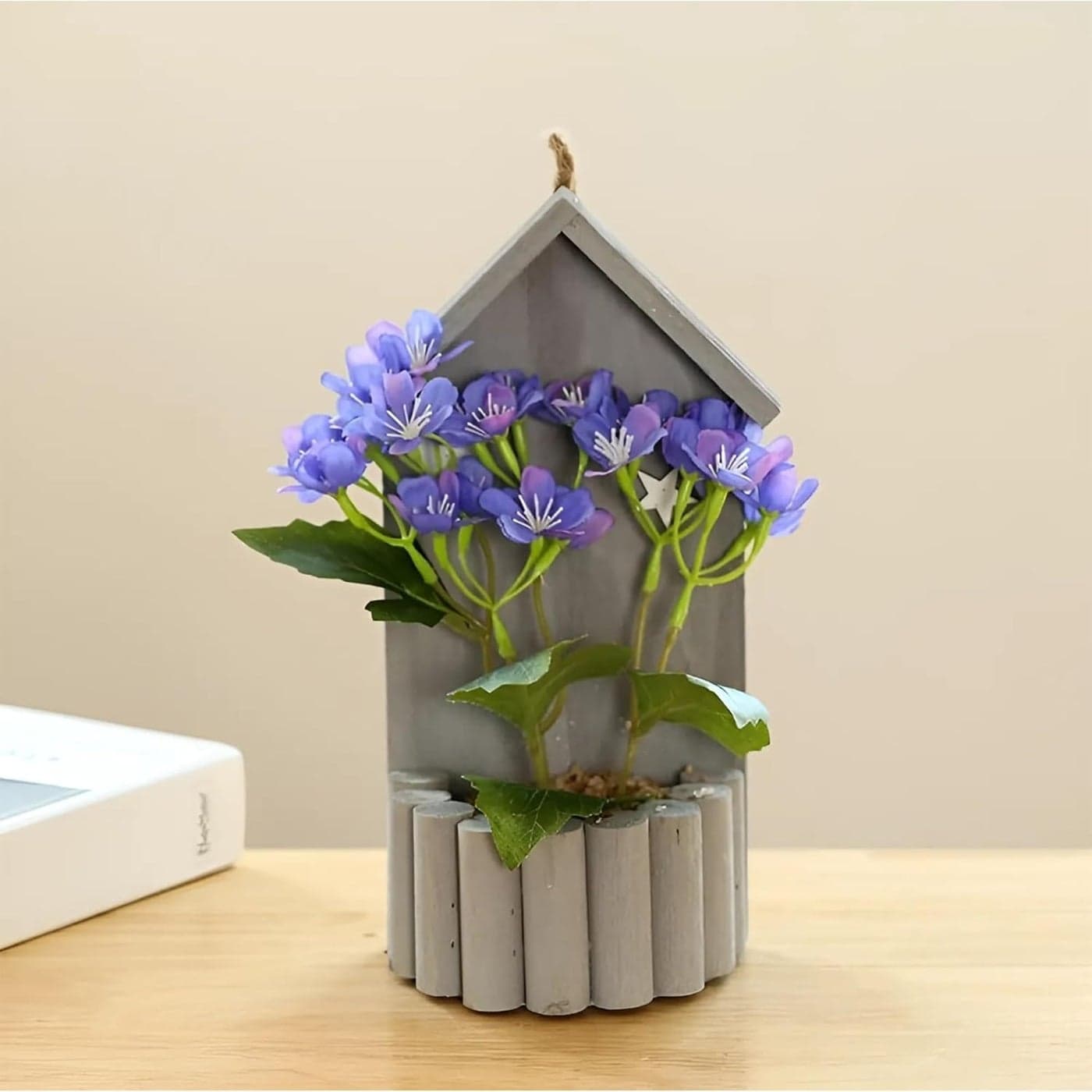 The Better Home Artificial Plants for Home Dcor26cmBlue Flowers Artificial Plants with PotArtificial Plants for DecorationHome Dcor Items for Living Room
