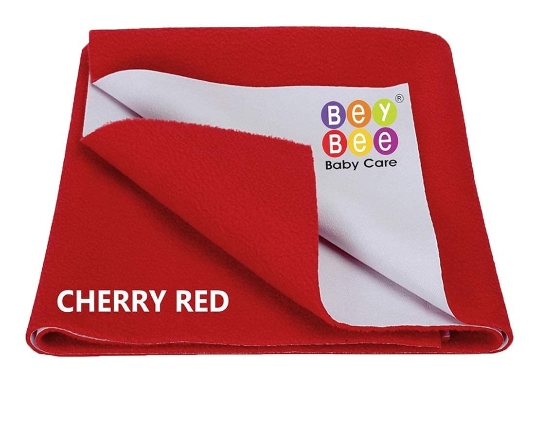 Beybee Just Dry Baby Care Waterproof Bed Protector Sheet - Small (Red)