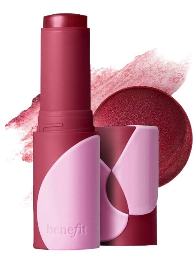 Benefit Juice Stick Dewy Gel Blush – Jam (Rich Berry) 0.28 oz / 8 g | Hydrating Sheer Gel Blush Stick with Dewy Finish, Lightweight Buildable Color