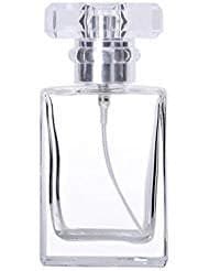 Enslz 30ML Portable Transparent Glass Perfume Empty Bottle Refillable Atomizer For Travel Transparent