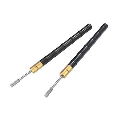OWDEN 2Pcs Leather Edge Dye ToolEbony Wood Handle Double Bearing configure for Smooth RollingEdge Dye Roller Leather Edge Oil Printing Tool for Leather Craft Working