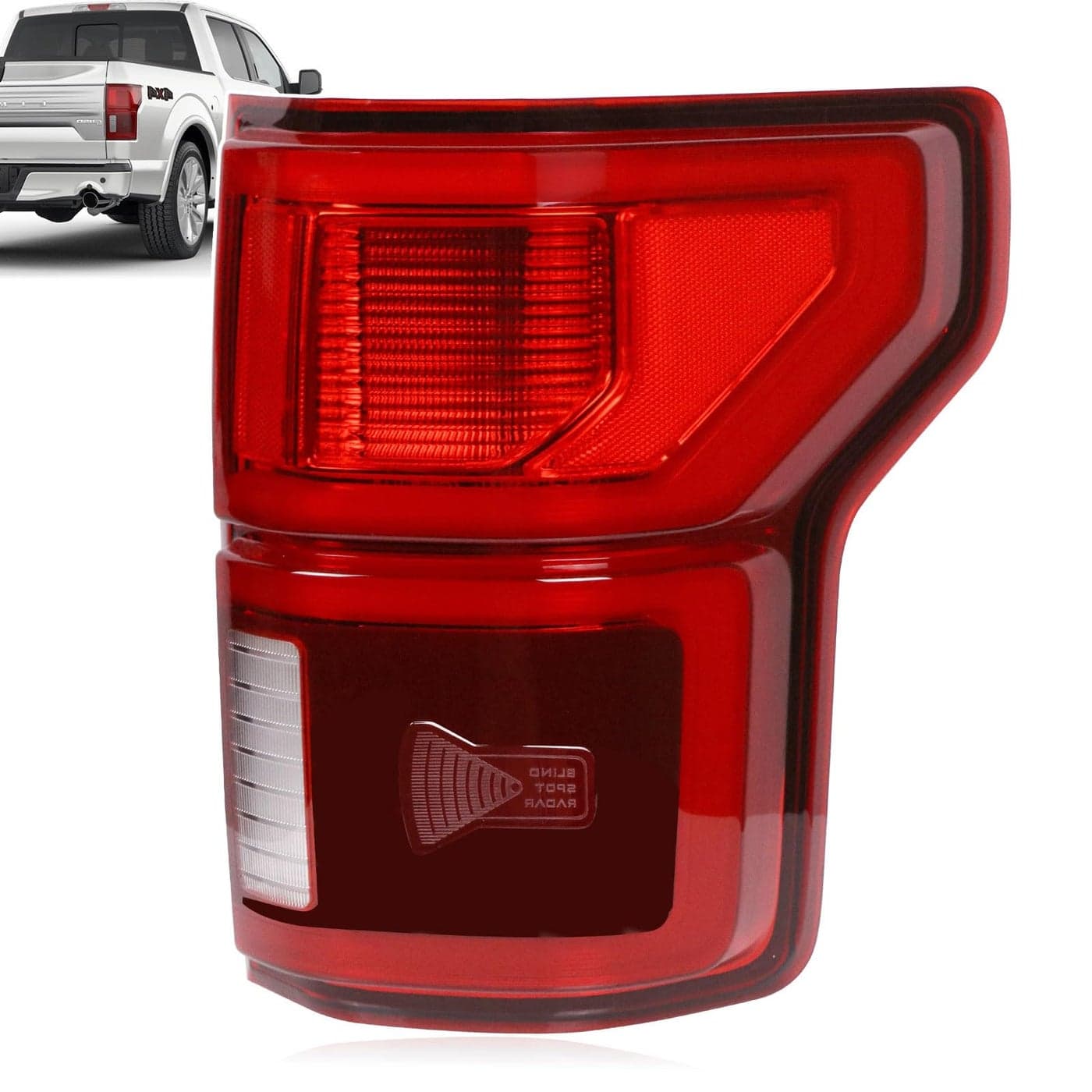 Nakuuly LED Tail Light with Blind Spot Compatible With Ford F150 2018 2019 2020 Right Passenger Side Taillight Rear Brake Lamp Signal Assembly with Bulb KL3Z13404BModule NOT Included