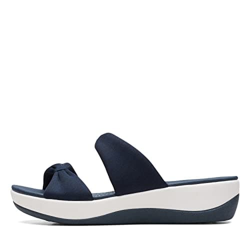 Clarks Women's Arla Coast Flat Sandal, Navy Textile, 11