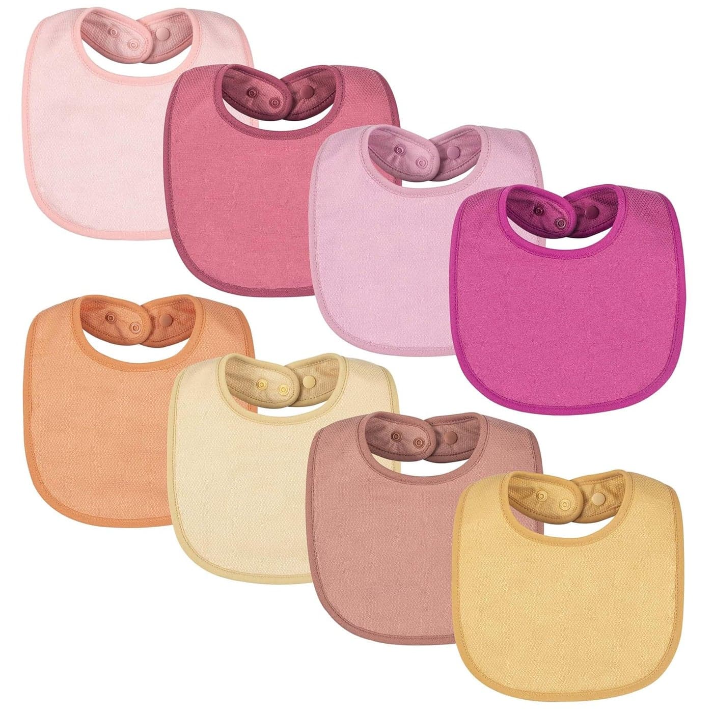 Tiny Twinkle 8 Pack Baby Food Bibs for Eating Waterproof Absorbent 612 Months Infant Bibs OEKOTEX Certified Drooling Bibs for Baby Led WeaningGirl Set 8Pack