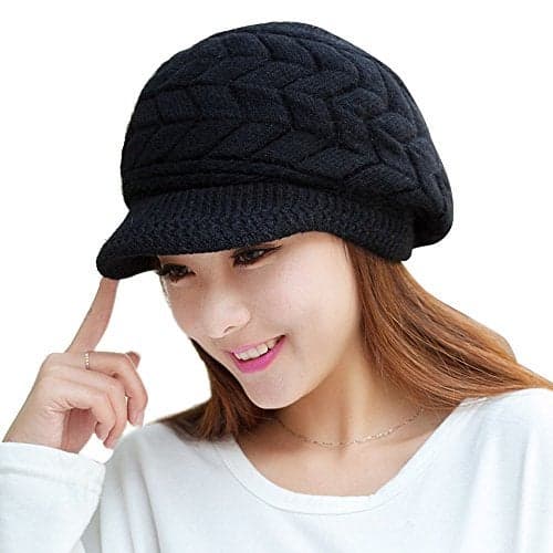 Alexvyan Men's And Women's Fur Hat (Pack Of 1) (Cap Byke-1_Black_Free Size)
