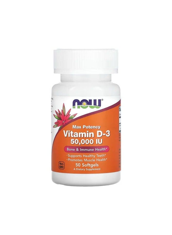 Vitamin D-3, Max Potency, 50,000 IU, 50 Softgels
