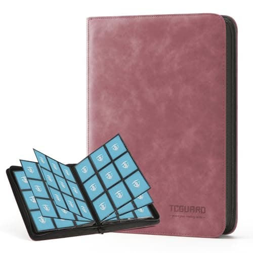 TCGUARD Trading Card Binder 9 Side Loading Pocket Card Album Hold Up to 540 Zipper Binder for Collection TCG Holder for Sports Yugioh MTG etc Wine 9