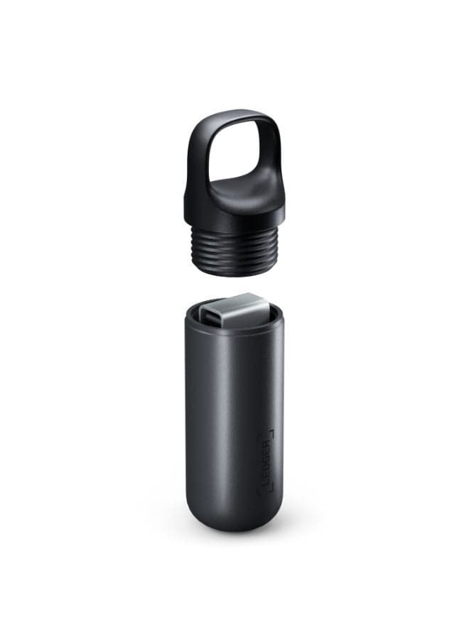 Nano X Pod | Secure & Protective Storage for Ledger Nano X Hardware Wallet, Portable and Lightweight | Aluminum Finish - Black