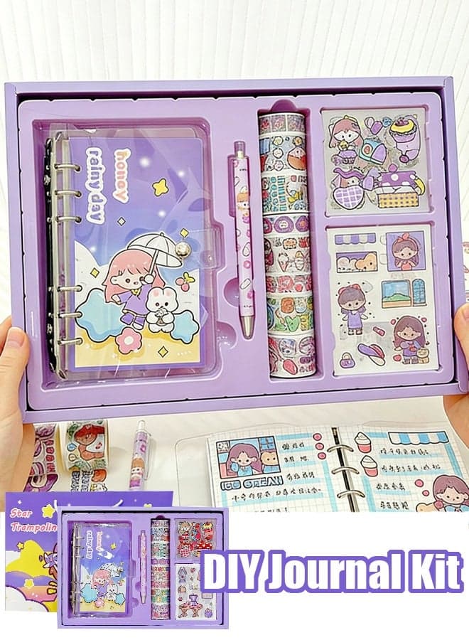 Diary Hand Account Scrapbooking Sticker Set for Kids School Animal Scrapbook Daily Planner of Stickers Stickers for Journaling Aesthetic Kids Stickers for Journal Waterbottle DIY Craft (Purple)