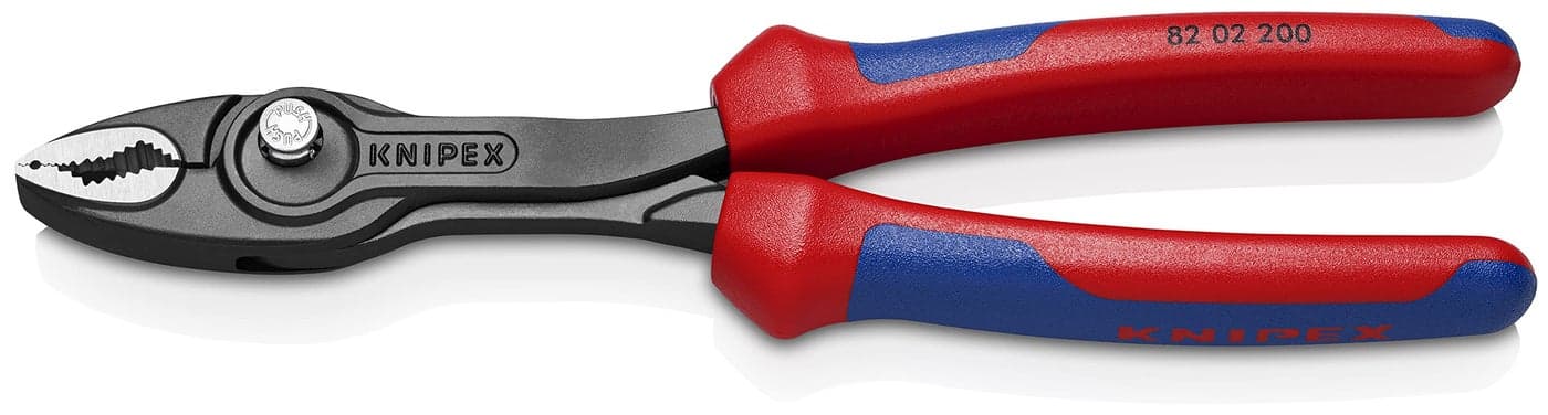 Knipex TwinGrip Adjustable Front Grip Plier Black with Multi-Component Sleeves 200mm 82 02 200