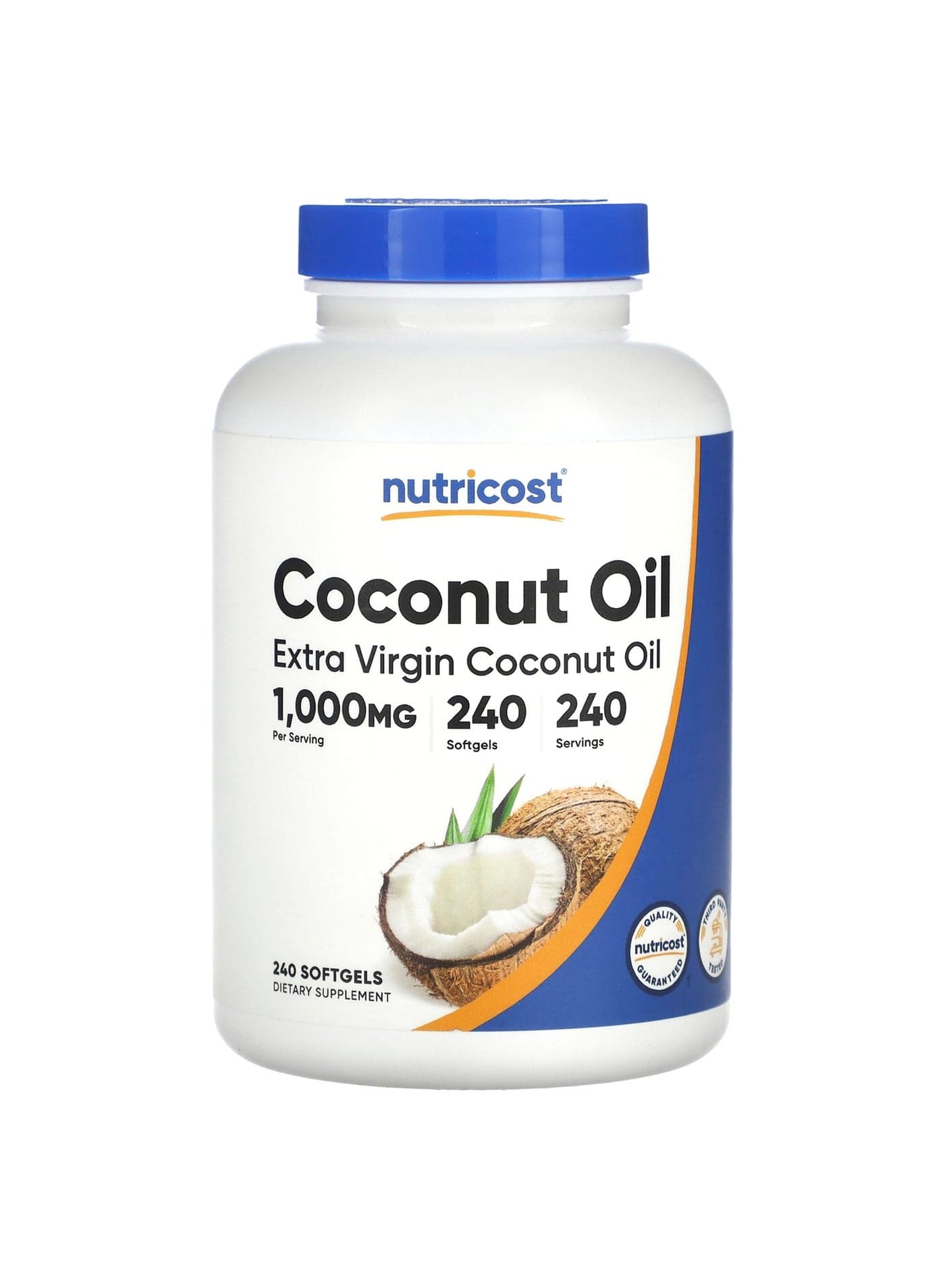 Extra Virgin Coconut Oil, 1,000 mg, 240 Capsules