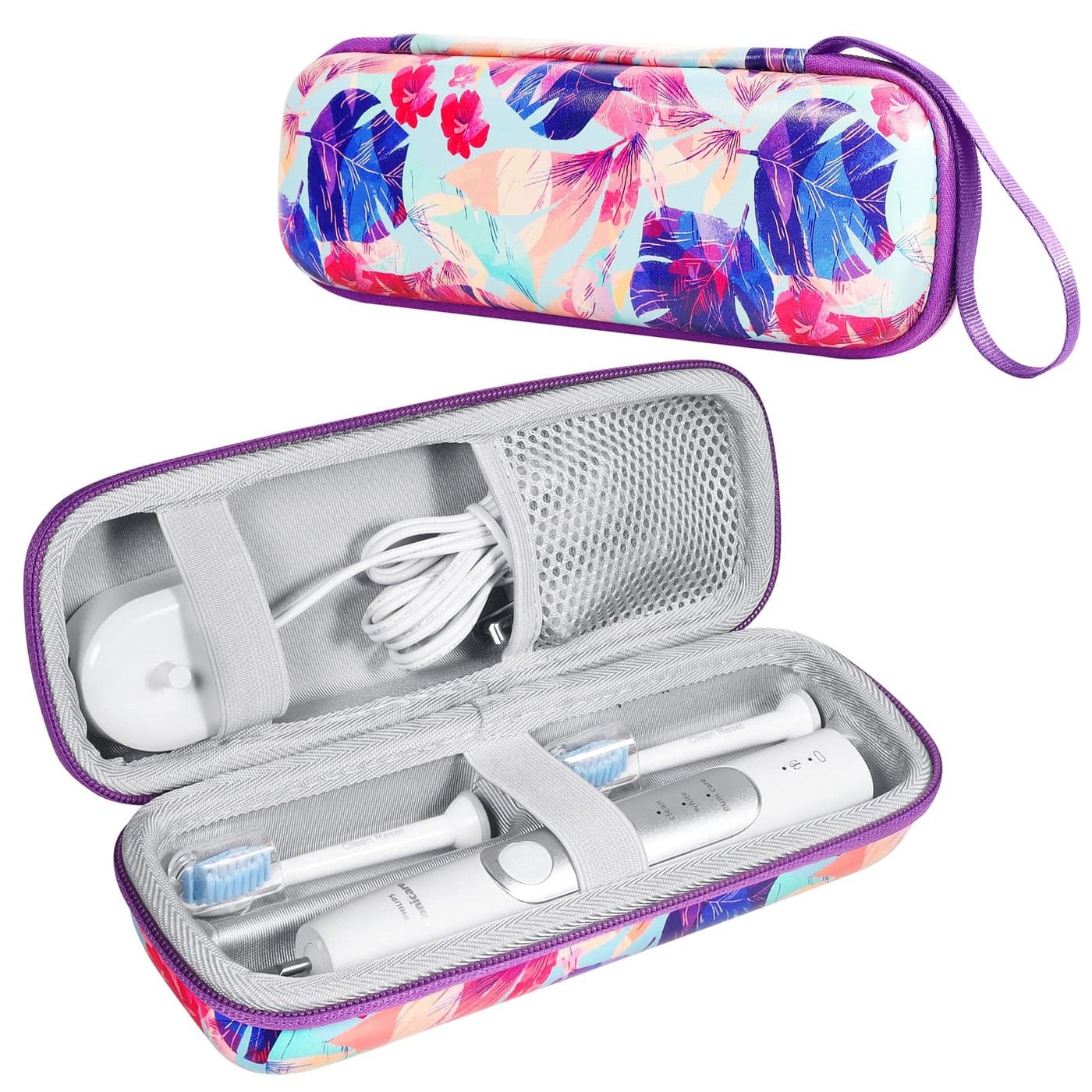 ZORETCO Toothbrush Travel Case Compatible with OralB Pro 10001500200030003500 Fits For Philips Sonicare Protectiveclean 4100510061006500 Electric Toothbrush Travel Bag Purple
