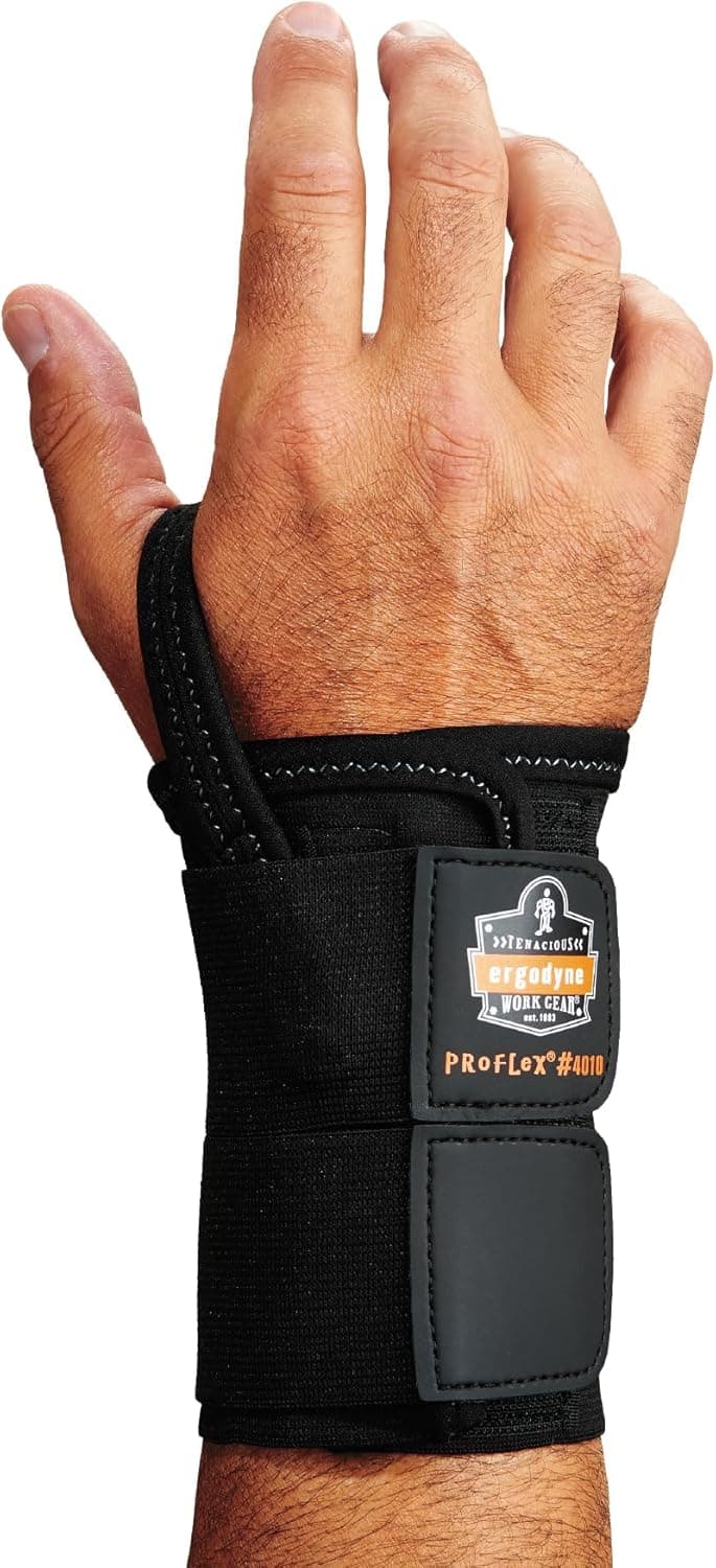 Ergodyne 70026 ProFlex 4010 DoubleStrap Right Wrist Support Black Large