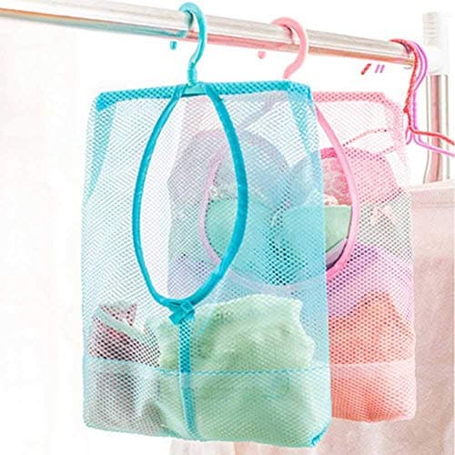 Koyet 26X30cm Hook Bathroom Hanging Mesh Organizer Underwear Bag Women Girl Cosmetics Storage Bag Closet Socks Organizers Pack of 2