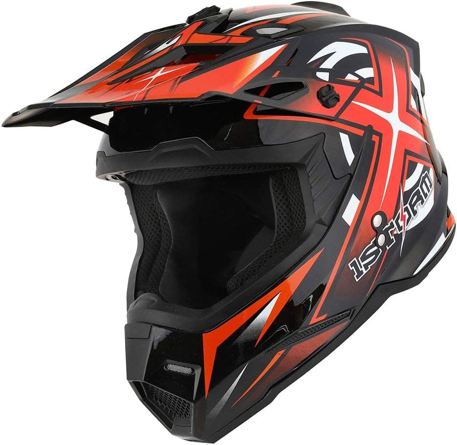 1Storm Adult Motocross Helmet BMX MX ATV Dirt Bike Helmet Racing Style HF801
