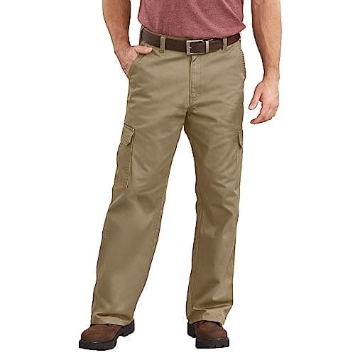 Dickies Men's Loose Fit Cargo Work Pant, Khaki, 38x34