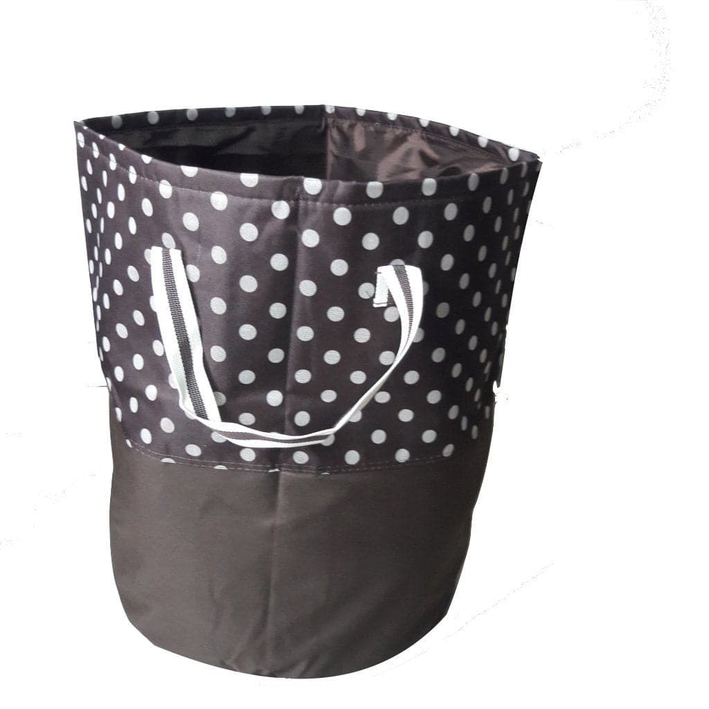 HOMIES INTERNATIONAL Brings Extremely Elegant and Multipurpose European Style Polka Dot printed Foldable Laundry Bag / Hamper / Basket with drawstring closure for Home Domestic and Commercial Use. Size: Color: Brown
