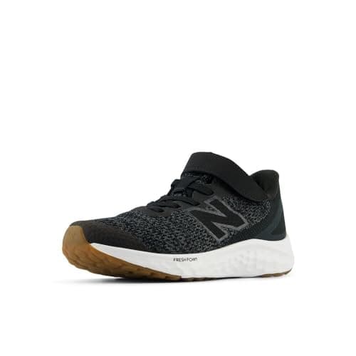 New Balance Fresh Foam Arishi V4 Bungee Lace with Top Strap Running Shoe, Black/Phantom, 13 US Unisex Little Kid