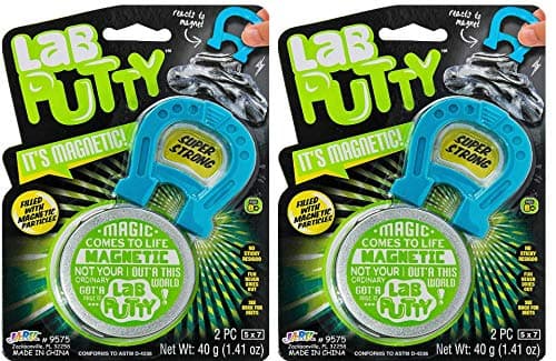 JARU Lab Putty 2 Pack Magnetic Putty for Kids with Magnet and Tin Container Stretchy Putty Fidget Toys Stress Relief Party Favors Goodie Bag Fillers 95752s