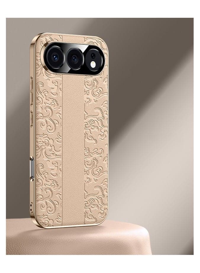 Plating Case for Honor 500 Pro, Men and Women Leather Cover 3D Relief Light Luxury Camera Protection Case