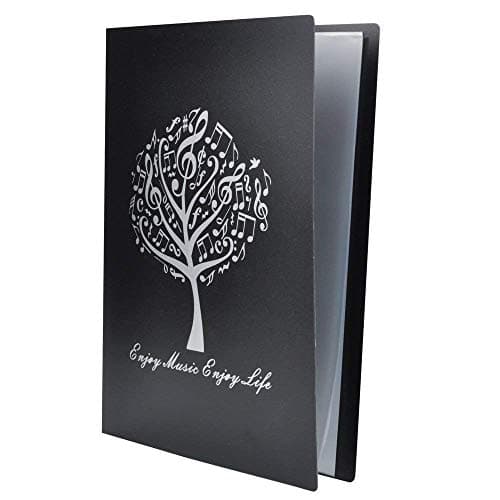 Music File Folder A4 Size Sheet Music Folder Paper Documents Music Themed 40 Pockets Storage Folder