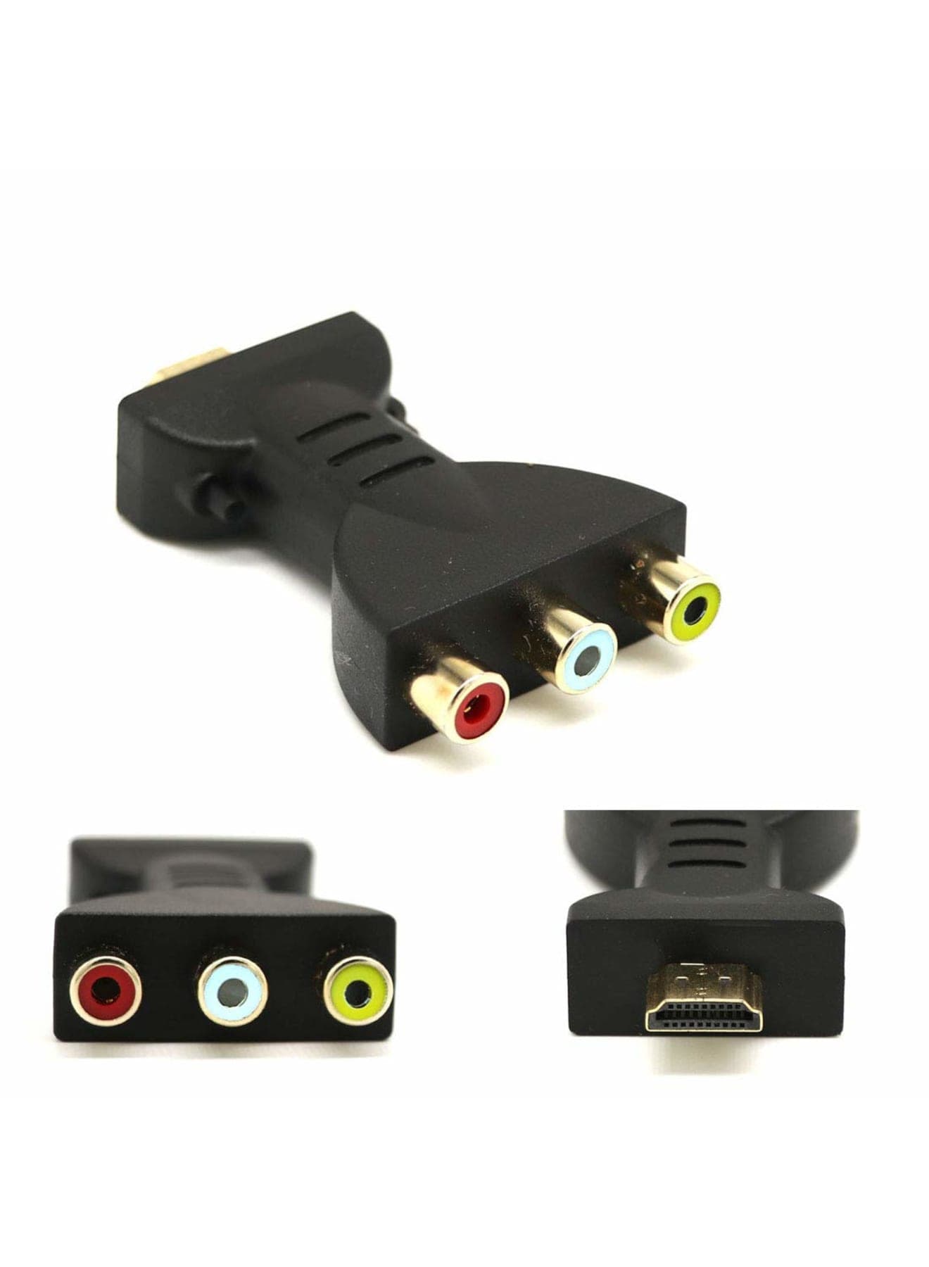 HDMI to AV Converter, HDMI to 3RGA Audio Video Adapter, HDMI to RCA Composite Converter Adapter Compatible with Roku Stick Support NTSC,1080P 720P, for Apple TV/PC/Laptop/Xbox/DVD(2Pack)