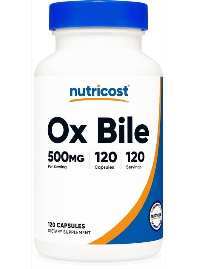 Ox Bile Capsules 500mg Per Serving (120 Capsules)