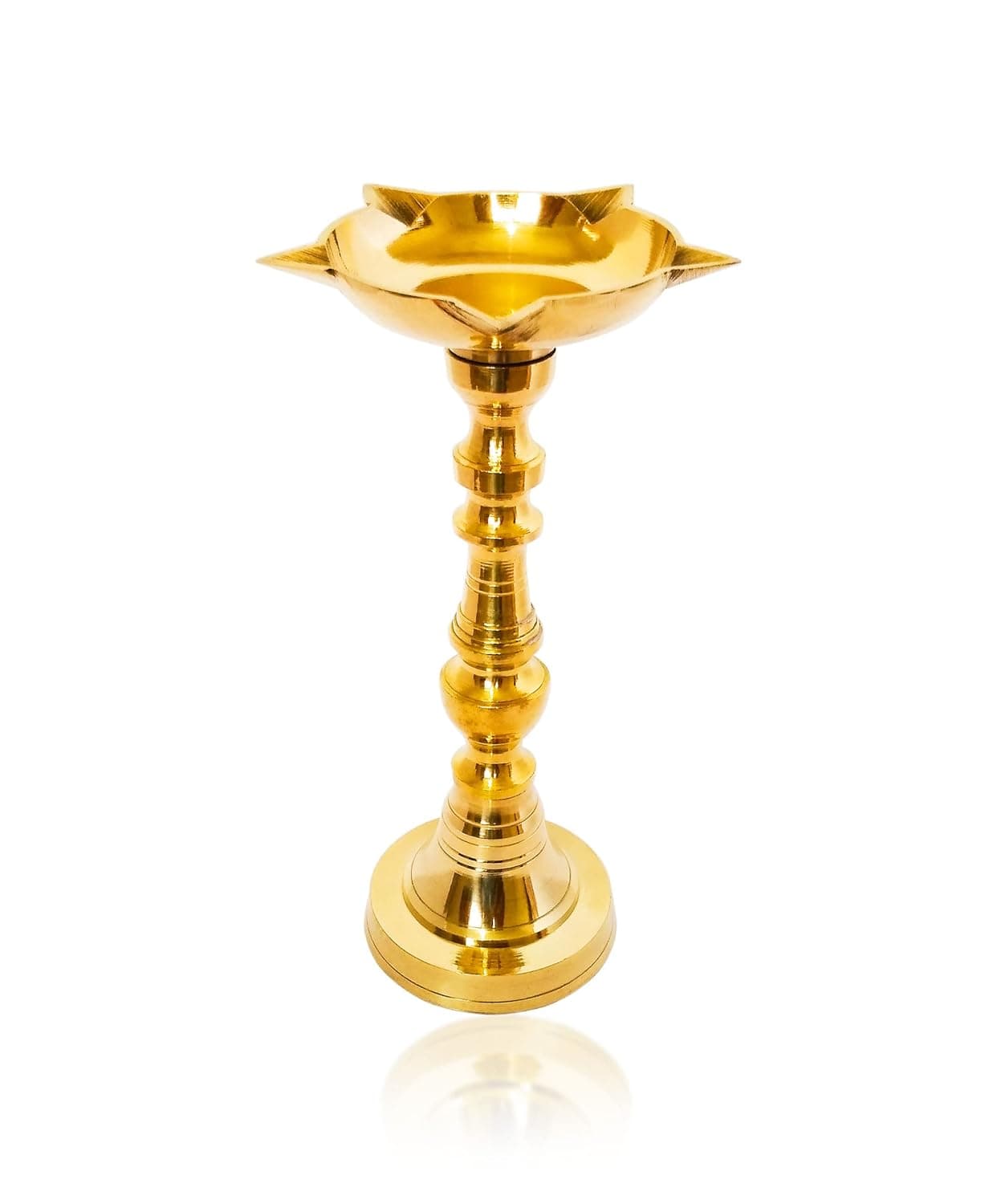 CLAP24 Brass Fancy Kamakshi Samai Kashi Samayi Kuthu Vilakku Pital Diya Deepam Kundulu Diya Oil Lamp Stand for Puja Home Decoration Items Temple Festival Pooja Articles Decor Size 10 inch 1