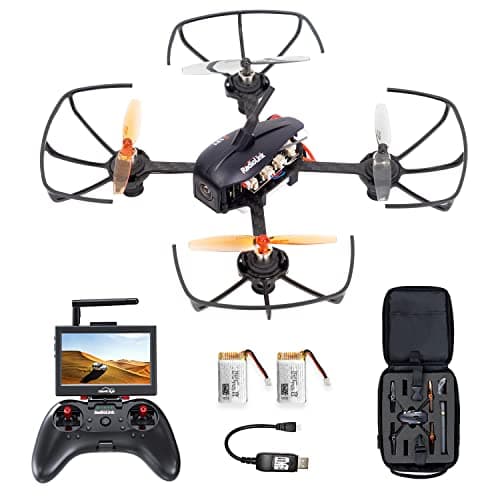Radiolink F121 FPV Mini RC Drone RTF with Camera for Adult and Kids Beginners 121mm Brushed RC Quadcopter 2 Batteries with Carrying Case 25mW OSD Monitor Racing Training for UAV Education