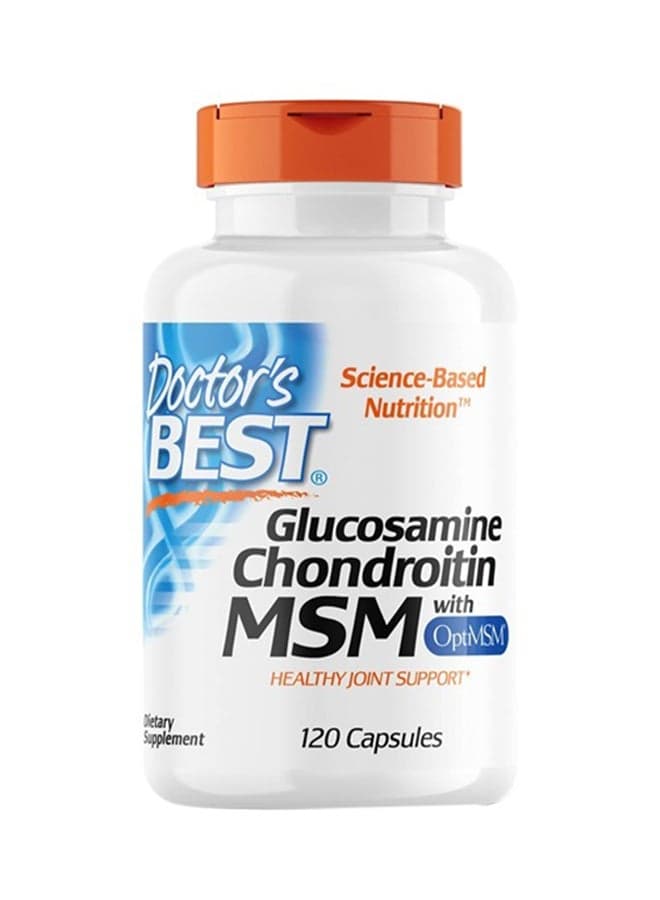 Doctor'S Best Glucosamine Chondroitin Msm With Optimsm Capsules Supports Healthy Joint Structure 120 Count Pack Of 1