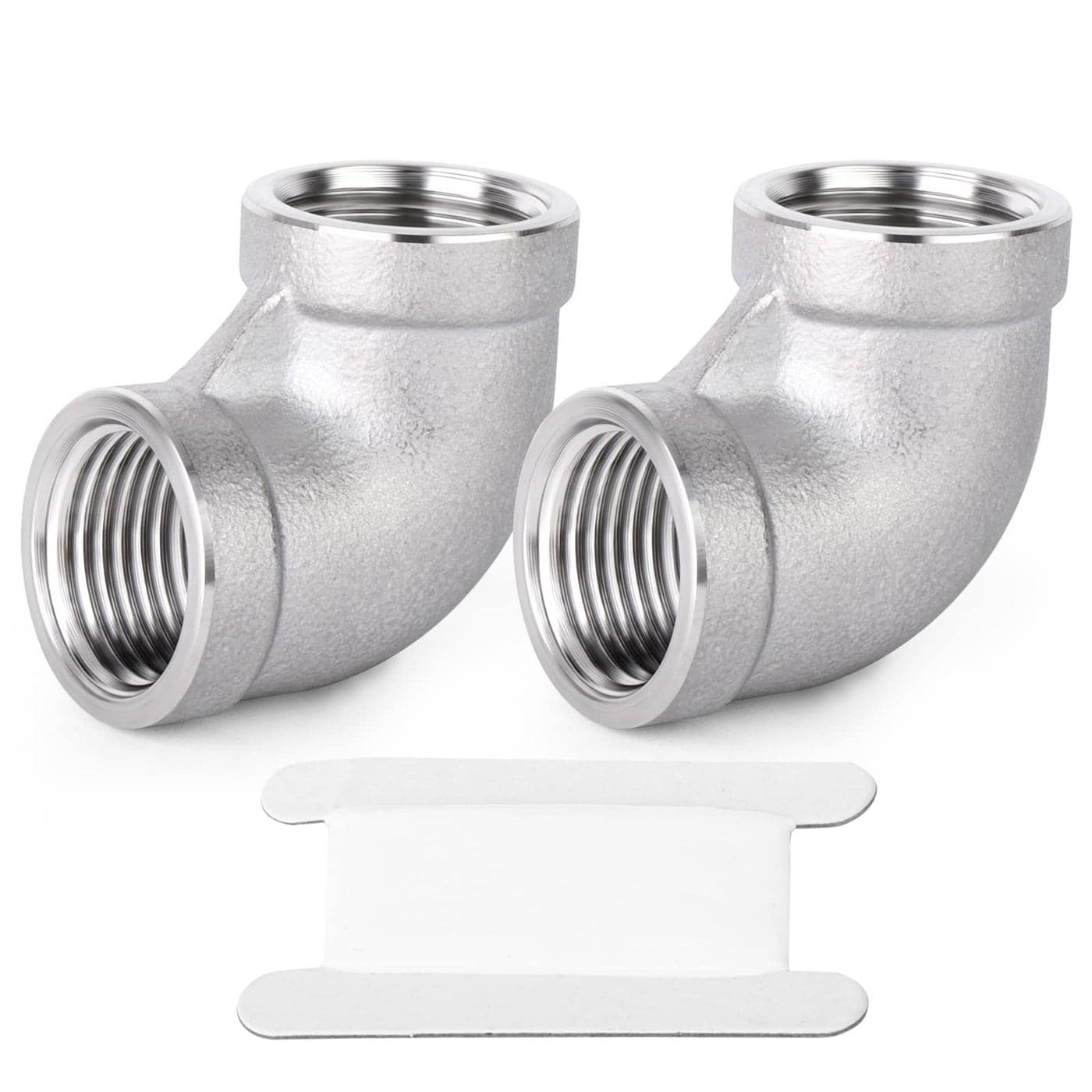 TAISHER 5PCS 304 Stainless Steel 90 Degree Elbow Fittings 1 Inch NPT Female Pipe to 1 Inch NPT Female 304 Stainless Pipe Fitting
