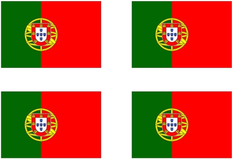 Set of 4 x Portugal Flag Temporary Tattoo Waterproof Lasts 1 week Flag for country support football Portuguese Team