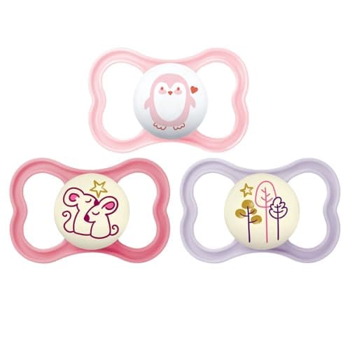 MAM Air Pacifiers Binky for 16 Months BPAFree Silicone Nipple Ideal for Sensitive Skin Breastfed Newborns Easy to Clean Developed with Medical Experts 2 Count Binkies