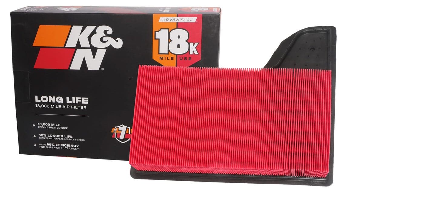 KN Engine Air Filter Long Life 18000 Mile Replacement Air Filter Compatible with 20152019 Ford Mustang L4V6V8 KNA5029