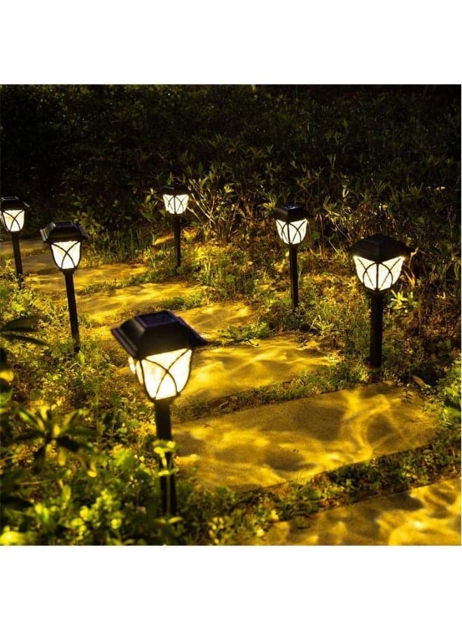 6 Pieces Solar Pathway Lights Outdoor LED Decorative Solar Garden Lights Waterproof Outdoor Lights For Landscapes Gardens Pathways Walkways And Driveways
