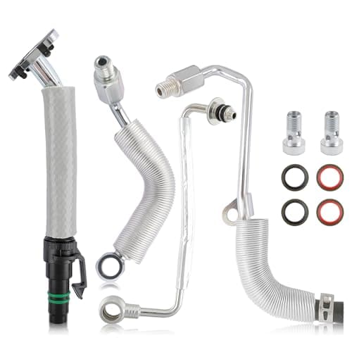 AUTOKAY Turbo Charger Coolant Return Hose Line Fit For Chevy Cruze Sonic Trax for Buick Encore GM14L 4Pcs Turbo Oil Return Drain Oil Feed Pipe Kit 55567067