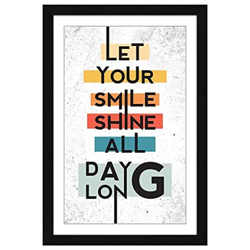 ArtX Paper Motivational Quotes Framed Wall Art Painting, Wall Decor For Living Room, Multicolor, Alphabets, 12.5 X 18.5 inches, Set of 1 (AXI000207-MOT)