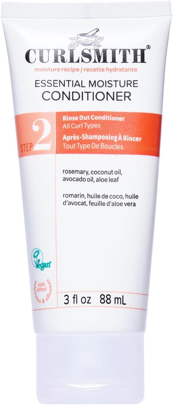 CURLSMITH Essential Moisture Conditioner Lightweight Frizz Control for Wavy Curly and Coily Hair Vegan 88ml Trial or Travel Size