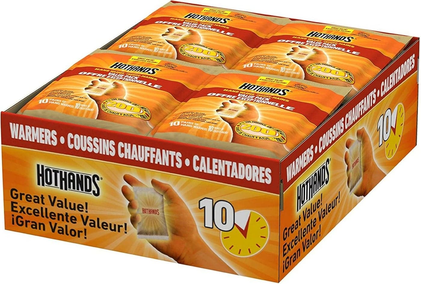 HotHands Hand Warmers Long Lasting Safe Natural Odorless Air Activated Warmers Up to 10 Hours of Heat 160 Individual Warmers